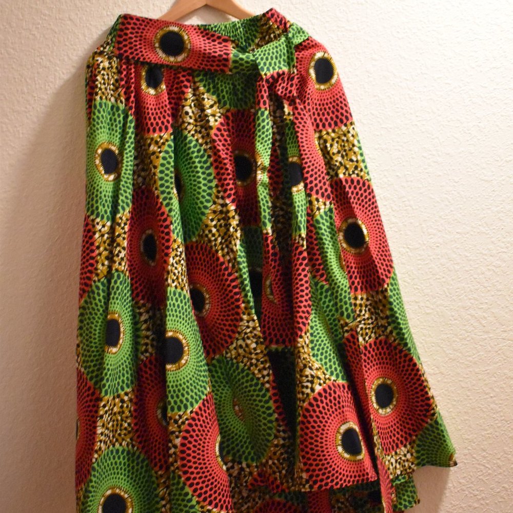 Midi / Tea Length Skirt- Bold Citrus Colors
